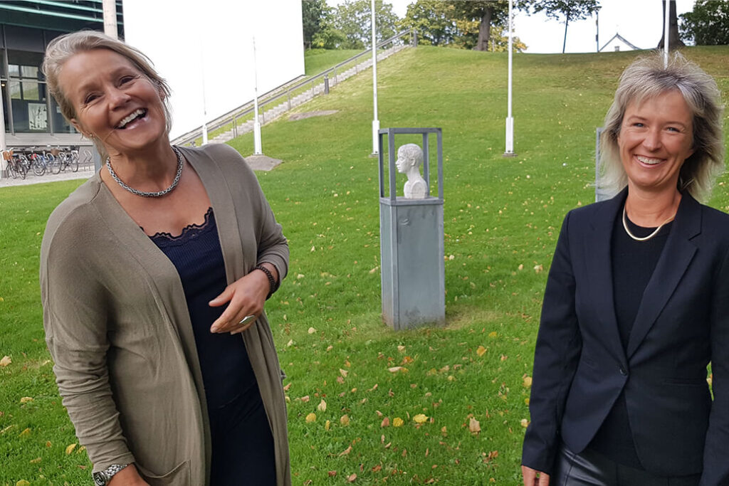Stine Nygaard, Klimapartnere Viken, og Grete Rasmussen, klimakontakt i Fredrikstad kommune.