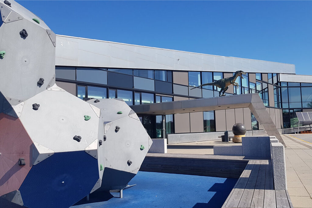 Bilde av inngangspartiet på Inspiria Science center
